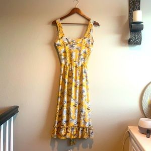 Sunshine yellow midi dress size medium